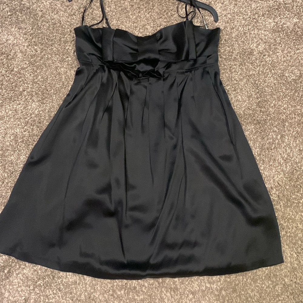 Blk silk Betsy Johnson mini dress